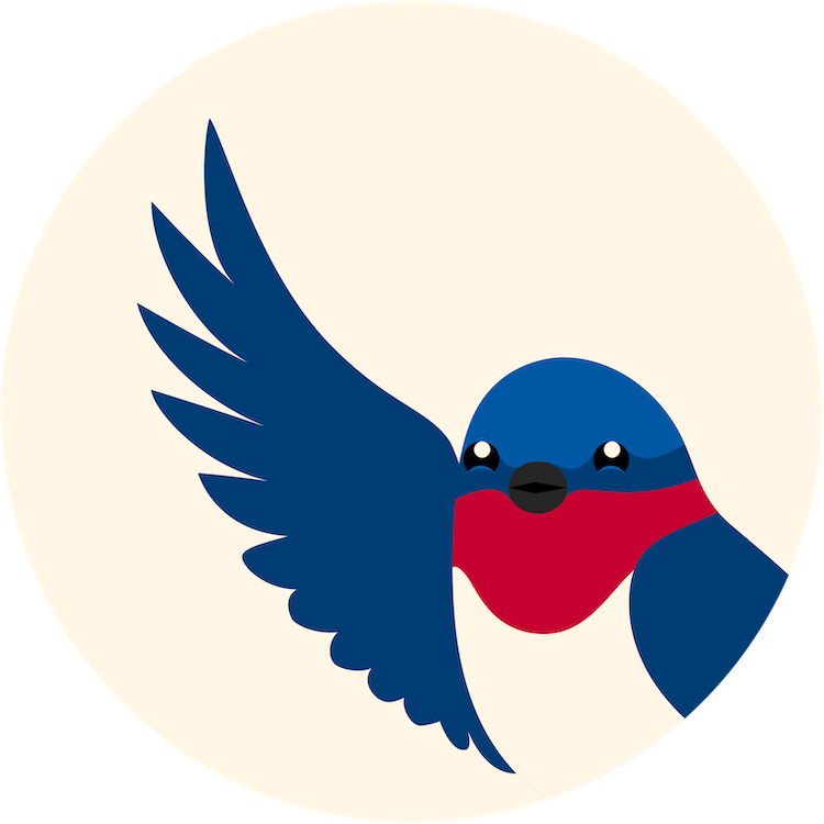 Illustrated bird mascot logo